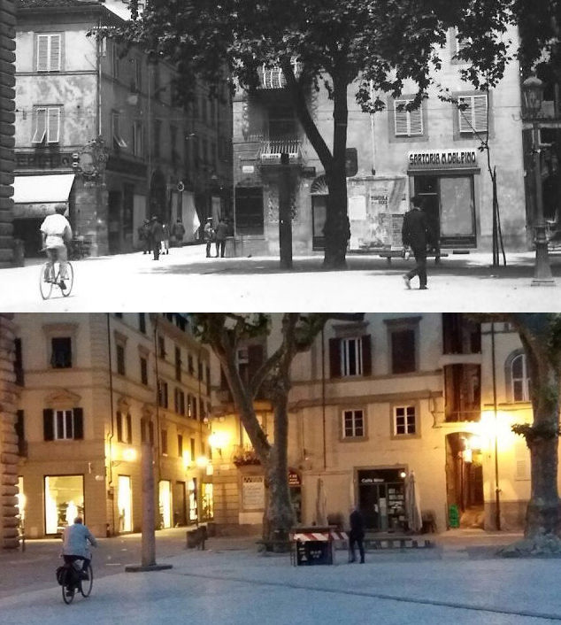 Piazza Napoleone ieri e oggi